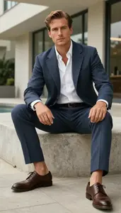Lookbook Style Business Suit Man In 40s Approachable Man