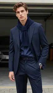 Lookbook Style Pinstripe Suit Man In Early 20s Classy Man