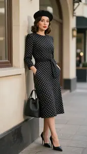 Lookbook Style Premium Evening Wear Woman In 50s Chic Woman