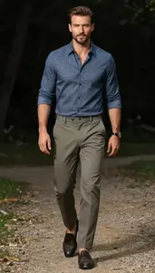 Man In Early 30s Man Wearing Button Down And Chinos
