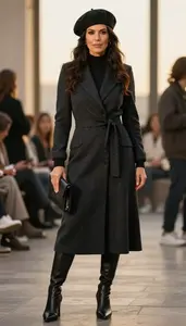 knee length dresses for ladies Women's Black Suit