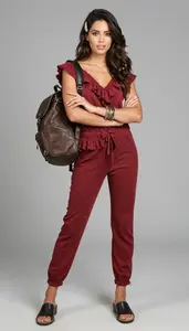 Monochrome Styling Travel Clothes For Women Fashion Stock Photo