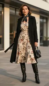 Power Dressing Floral Sundress Fashion Stock Photo