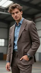 Premium Wool Suit For Men Stock Photo