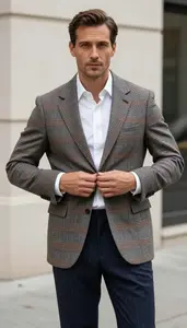 Refined Checked Checked Blazer Stock Image