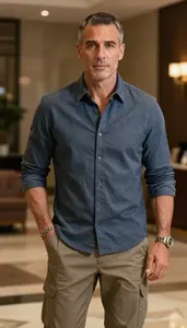 Smart Man In Mens Button Up Shirts Stock Photo