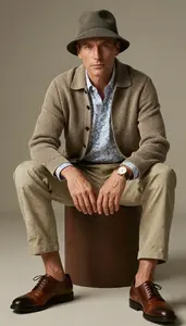 Stylish Pale Skinned Man Man In Knit Blazer