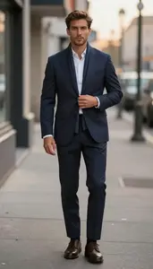Tailored Suit Fashion Model Approachable European Man