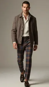Trend Forward Plaid Tweed Jacket