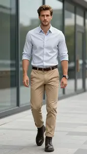 With Poplin Shirt Fashion Model Approachable European Man