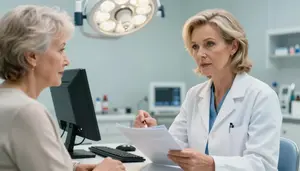 Dermatologist Discussing Medication Healthcare Stock Photo
