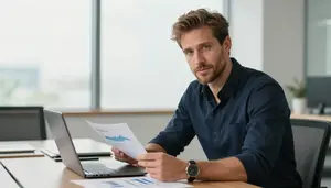 Investment Advisor Calculating Returns On Investment Investment Stock Photo
