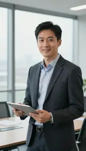 Man Investment Professional Researching Macro Trends