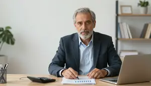 Professional Senior Accountant Calculating Returns On Investment