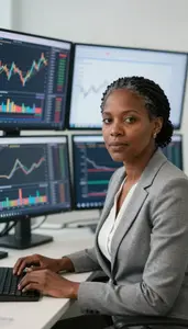 Successful Asset Allocation Specialist Reviewing Market Trends