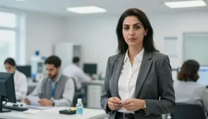 Lecturer Delegating Tasks Professional Stock Photo