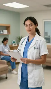 Maternal Fetal Medicine Specialist Morning Rounds Healthcare Stock Photo