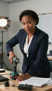 Professional Dock Worker Working At Desk