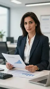Professional Robo Advisor Manager Reviewing Financial Metrics