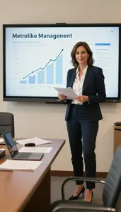 Robo Advisor Manager Analyzing Expense Ratios Investment Stock Photo