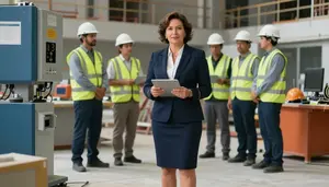 Female Marine Engineer Supervising Staff