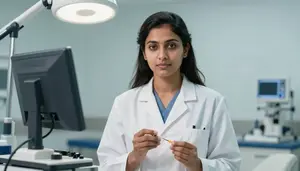 Hepatologist Performing Biopsy Healthcare Stock Photo