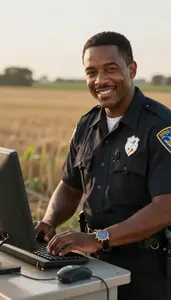 Male Worker Typing On Computer