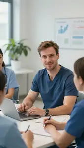 Man Healthcare Professional Quality Improvement Meeting
