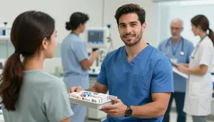Man Healthcare Professional Providing Comfort Care