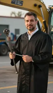 Professional Excavator Operator Stock Photo