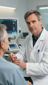 Professional Interventional Radiologist Explaining Diagnosis