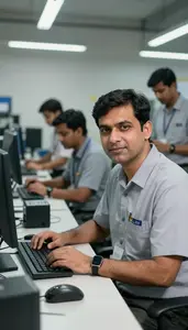 Professional Machine Learning Engineer Typing On Computer