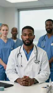 Psychiatrist Supervising Staff Healthcare Stock Photo