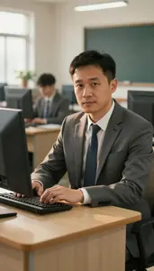 Timber Cruiser Typing On Computer Professional Stock Photo