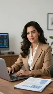 Woman Finance Professional Reviewing Asset Performance