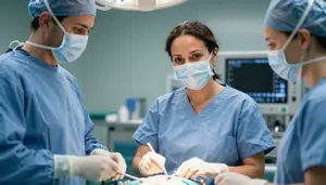 Woman Healthcare Professional Performing Minor Surgical Procedure
