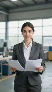 Female Dock Worker Composing