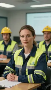 Female Dock Worker Team Meeting
