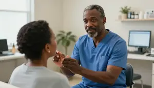 Hospitalist Providing Care Healthcare Stock Photo