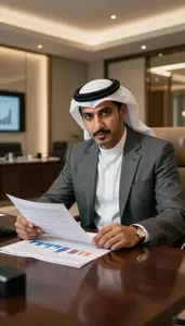Man Finance Professional Analyzing Portfolio Returns