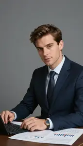 Man Investment Professional Calculating Investment Returns