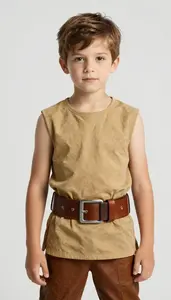 Boy Superhero Boy In A Sleeveless Tunic Of Burnt Sienna With