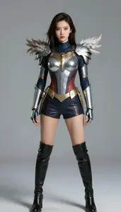 Female Superhero Female Hero Form Fitting Top In Steel