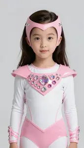 Girl Superhero Pink Or White Costume With Curved Saddle