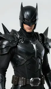 Male Superhero Obsidian Plate Armor With Sharp Jagged Edges