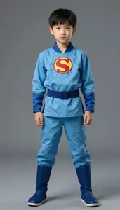 Boy Superhero An Outfit Resembling A Martial Arts Uniform In