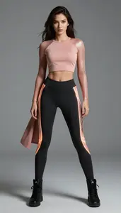 Female Superhero Athletic Woman Minimalist Top In Rose Gold