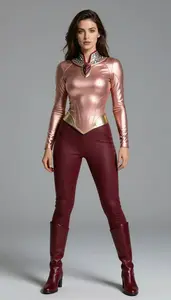 Female Superhero Powerful Female Athletic Top In Rose Gold