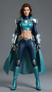 Female Superhero Powerful Female Sleek Crop Top In Iron