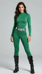 Female Superhero Strong Female In Emerald Fitted Athletic